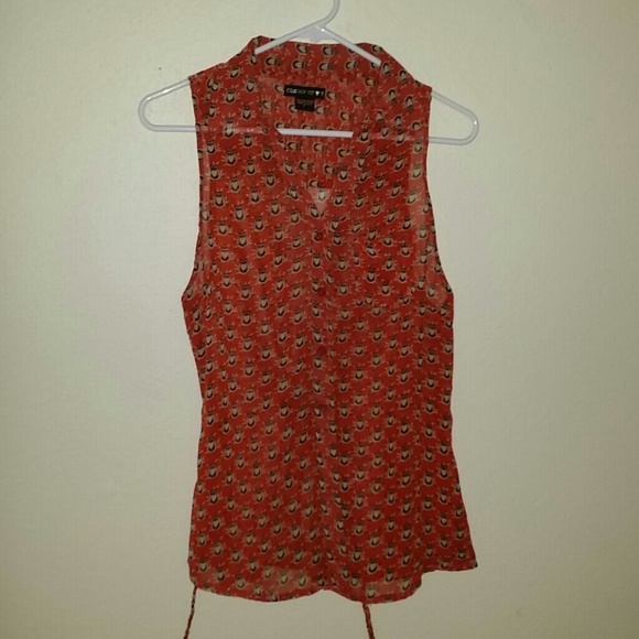 Cute sheer owl print top