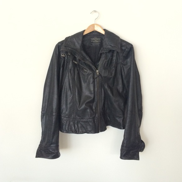AllSaints Black Belvedere Leather Jacket