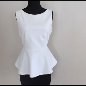 White peplum top