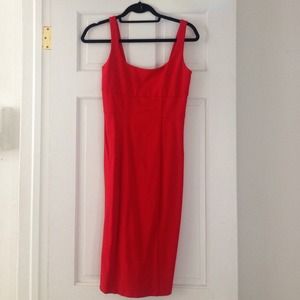 DVF Bridget Red tank dress scoop back knit Size 4