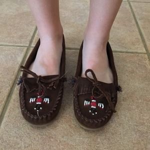 Brown moccasins