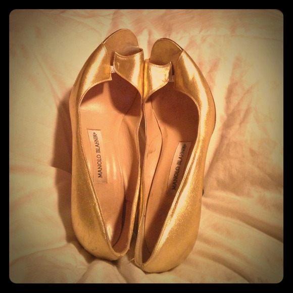 Gold Manolo Blahnik heels