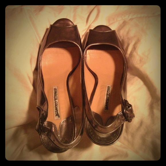 Pewter Manolo Blahnik heels