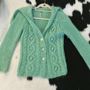 Free People mint cardigan