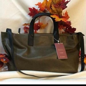 NWT ZARA Handbag in olive green