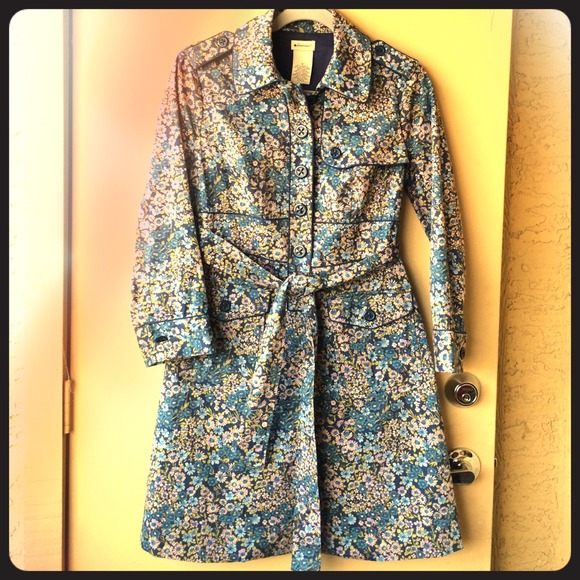 Anthropologie elevensies floral trench coat