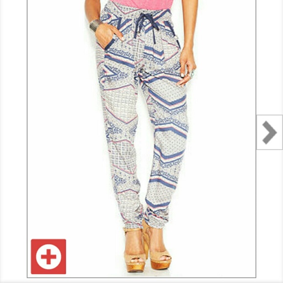 Brand new coral, blue and tan soft pants