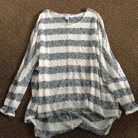 Cream and grey stripped long sleeve
