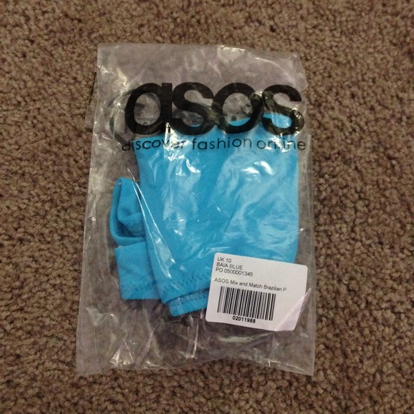 ASOS Brazilian Swim Bottom in Baia Blue