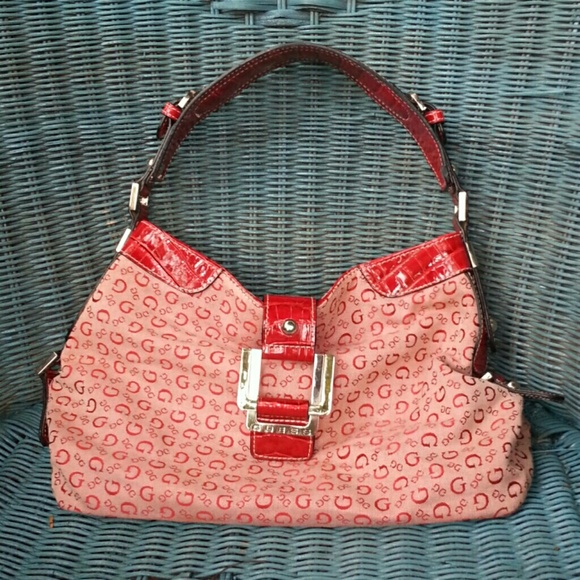 Red Signature Guess Handbag Purse