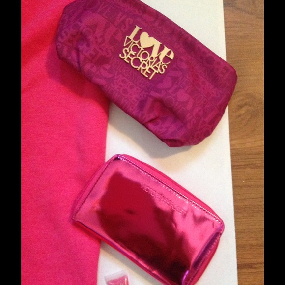 Victoria's Secret wallet and makeup bag