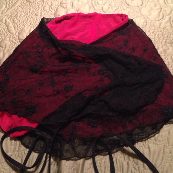 Red & Black Lace Ballet Skirt