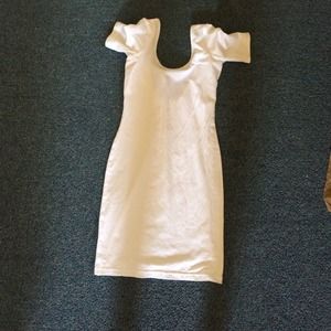 All white body con dress