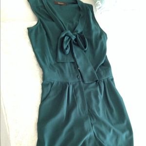 Green romper with bow, worn twice!