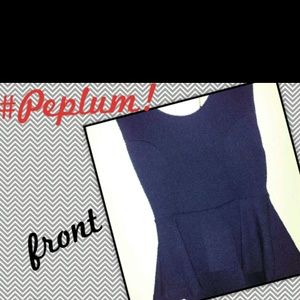 Sexy High-Low PeplumTop with chained back