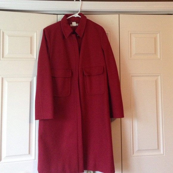 J crew wool red winter coat size m