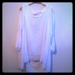 NEW White Chiffon Shift Dress