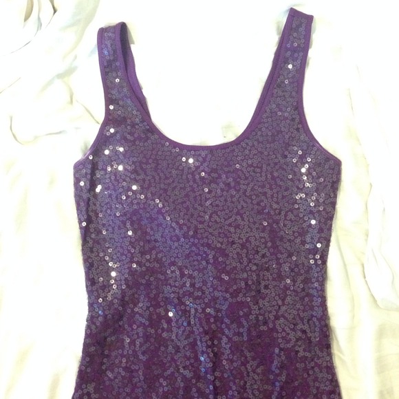 Express sequin tank top