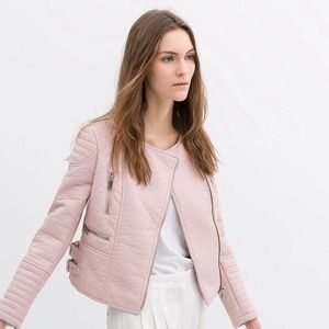 ZARA PINK LEATHER JACKET - New With Tags