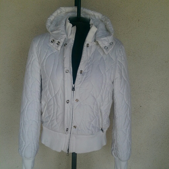 Armani Exchange white quilted puffer jacket sz M