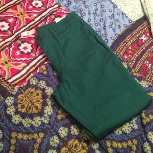 Green skinny jeans
