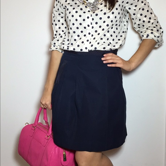 🚫SOLD🚫 J. Crew Navy A-Line Skirt - Picture 2 of 4