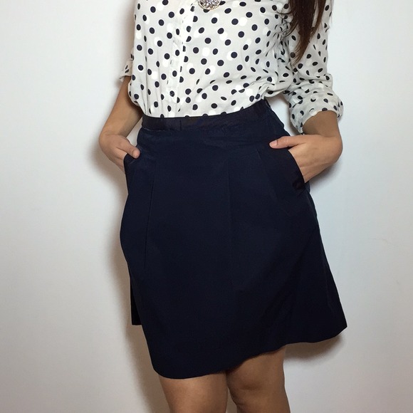 🚫SOLD🚫 J. Crew Navy A-Line Skirt - Picture 3 of 4