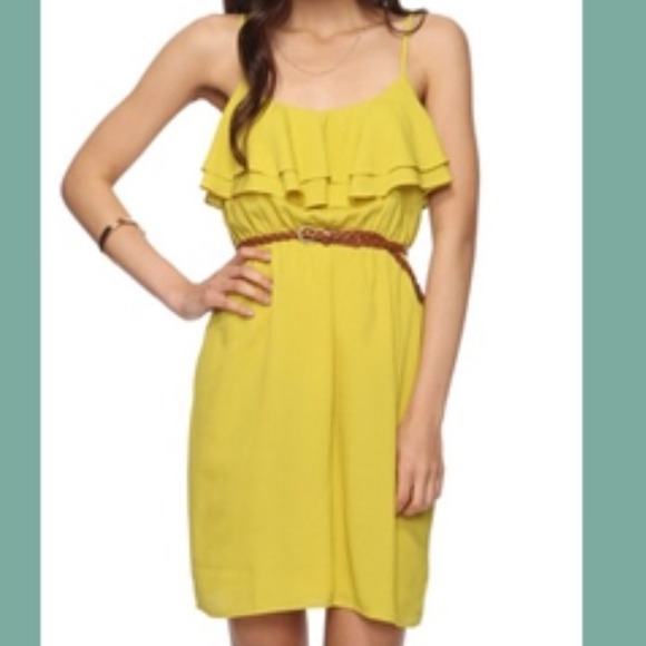 Green ruffle dress