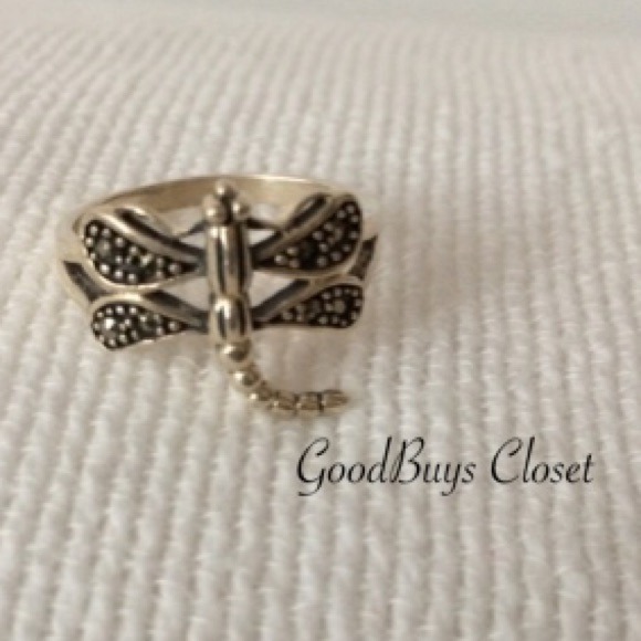 Jewelry - ❗️Sale❗️Sterling Silver & Marcasite Dragonfly Ring