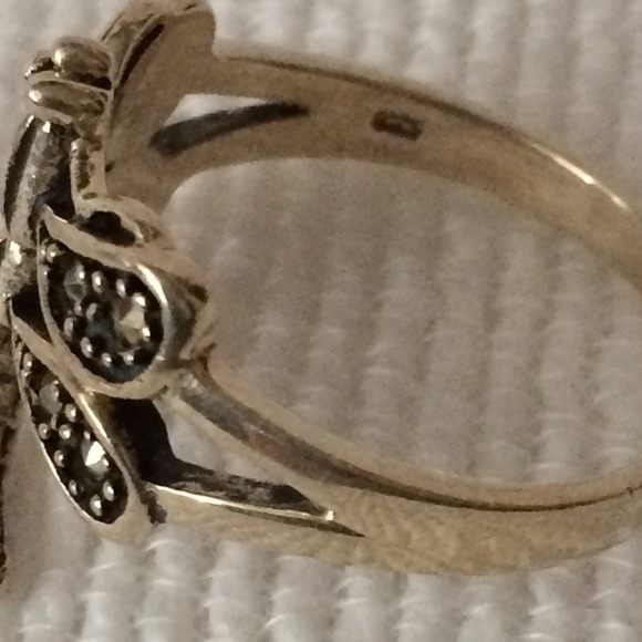 ❗️Sale❗️Sterling Silver & Marcasite Dragonfly Ring - Picture 4 of 4