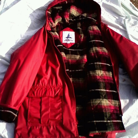 Red brick color cozy warm Raincoat