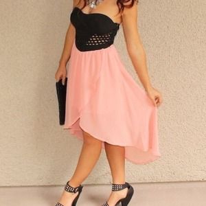Corset top high low dress