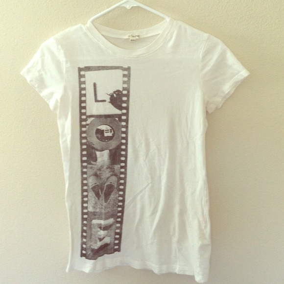 Plain white T with a film strip of LOVE so cute!