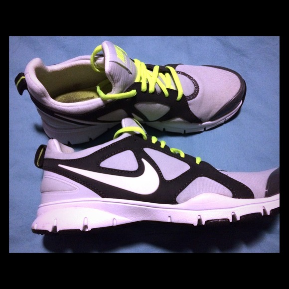 Nike Shoes - White, grey, and neon yellow Nikes