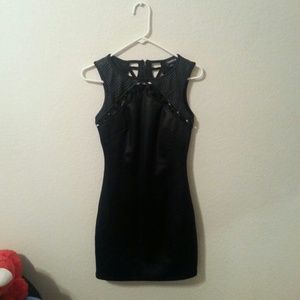 BEBE all black leather dress. Only worn ONCE!