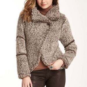 True Grit Frosty Tipped Pile Raw Edge Wrap Jacket