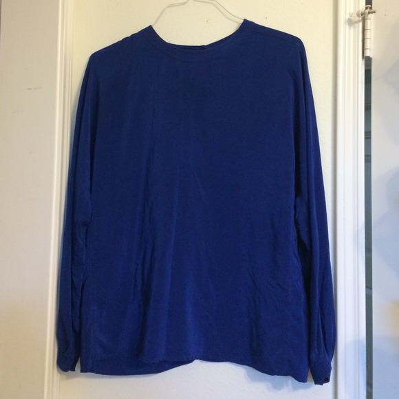 Royal Blue Silk Talbots Blouse