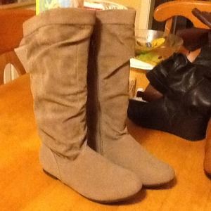 Taupe color tall boots