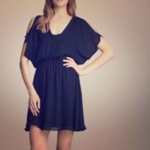 Alice + Olivia black silk chiffon dress
