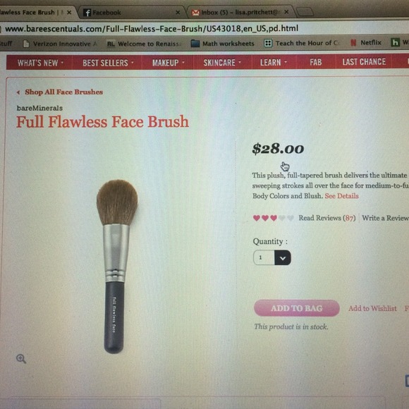BARE MINERALS FULL FLAWLESS FACE BRUSH