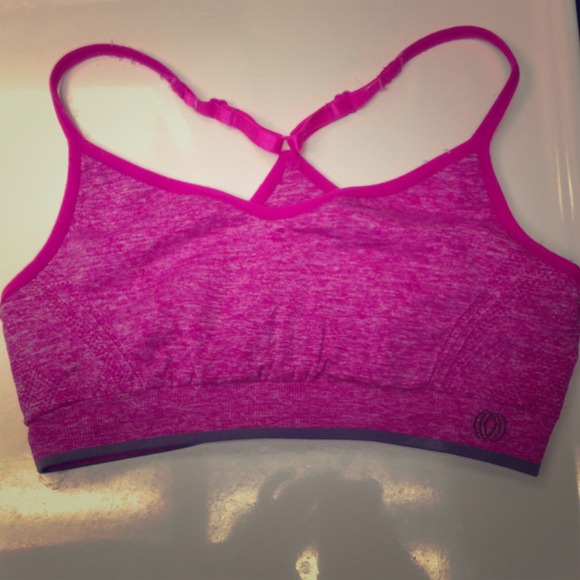 Hot pink sports bra