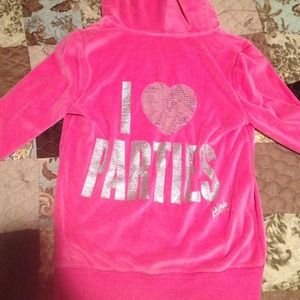 Vs pink zip up hoodie I love parties