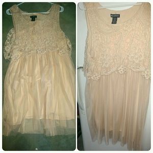 romantic lace and tulle peach dress