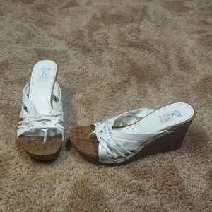 White wedge sandals