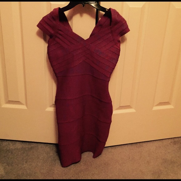 Purple structured bodycon dress