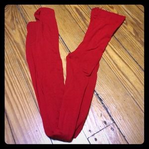 Bright red tights