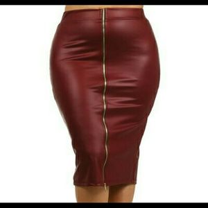 Faux leather skirt