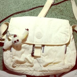 Authentic Kipling white messenger bag! Like New