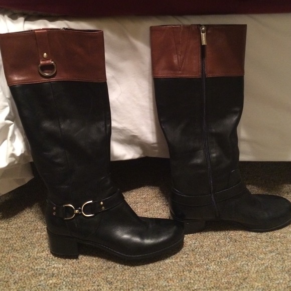 Bandolino black & brown riding boots.