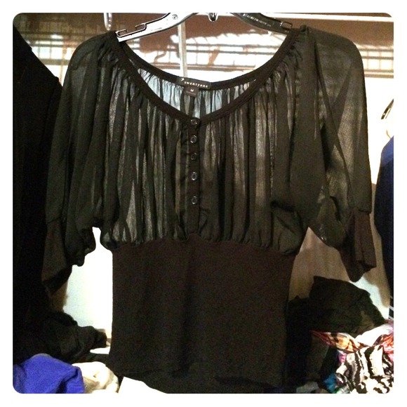 Black sheer blouse